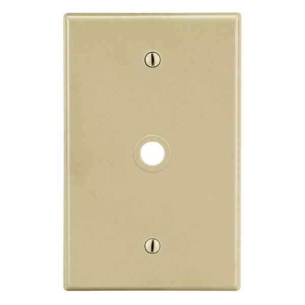Hubbell Wiring Device-Kellems Wallplate, 1-Gang, .406" Opening, Box Mount, Ivory P11I